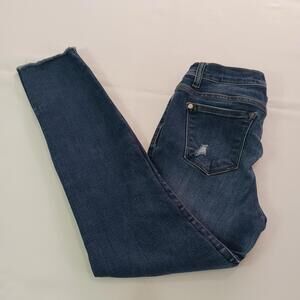 Judy Blue JB8276DK Women's Blue Cotton Blend Distressed Jeans Size 7/28 (29×29)